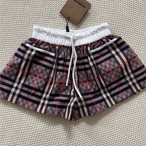 Burberry Kids High Waist Plaid Shorts Brand new